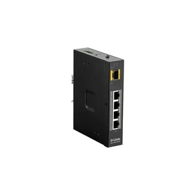 Image de D Link DIS 100G 5PSW Commutateur non géré 4 x 10/100/1000 (PoE+) + 1 Gigabit SFP Montage sur rail DIN, fixation murale PoE+ (120 W) Tension CC