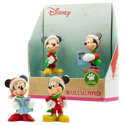 Afbeelding van Mickey en Minnie Mouse speelfiguurtjes Kerst (+/ 6 cm)