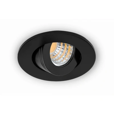 Afbeelding van Inbouwspot LED 3W, Rond, Kantelbaar, Aluminium, Dimbaar, Zwart