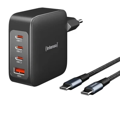 Afbeelding van Intenso W140A3C + C520C black USB oplader Binnen Aantal uitgangen: 4 x C, A GaN, Power Delivery (USB PD)