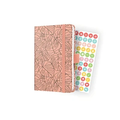 Afbeelding van Sigel agenda 2024 Jolie Beauty A6 hardcover 7 dagen / 2 pagina&#039;s rose monstera SI J4352