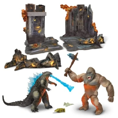 Afbeelding van MonsterVerse Godzilla vs Kong Movie Verzamelbare Diorama 15,2 cm met twee beweegbare figuren, bevat 4 figuuraccessoires, geschikt voor kinderen vanaf jaar