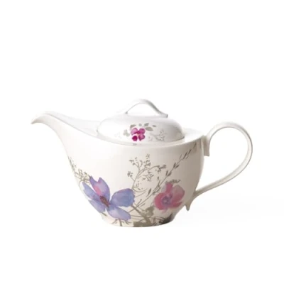 Afbeelding van Villeroy &amp; Boch Mariefleur Gris Basic Theepot 1,2 Liter Gebroken Wit