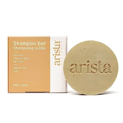 Image de Arista Shampoing Solide Cheveux Gras Argile Jaune, Poudre de Sidr &amp; Huile Jojoba Sans Sulfate Silicone Paraben Purifiant Voyage