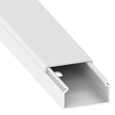 Image de Cablecoach Habengut Conduit de câble (avec Trou Montage dans Le Fond) 30 x 15 mm en PVC, Couleur : Blanc. Longueur