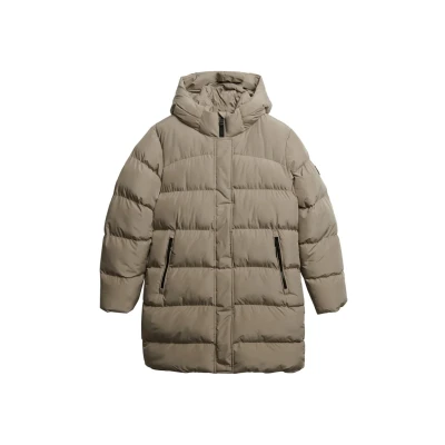 Afbeelding van Superdry Sports halflange pufferjas met capuchon Dames Gewatteerde jassen