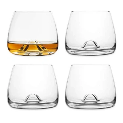 Afbeelding van Final Touch DuraSHIELD Set van 4 whiskyglazen titanium versterkt kristal voor verhoogde duurzaamheid, 9 cm, 300 ml