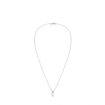 Afbeelding van Kuzzoi Heren Halsketting Ketting met hanger rechthoek Box Chain Topaz Emerald Cut Wit 925 Sterling Zilver Party / New Year&#039;s Eve 50 cm