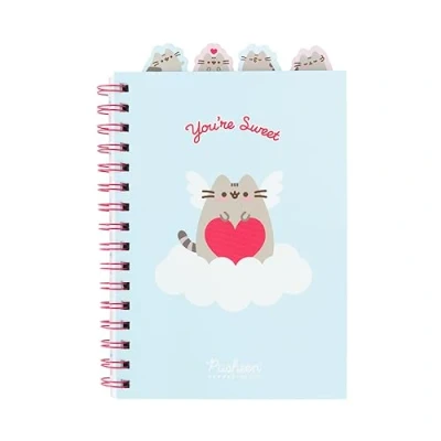 Afbeelding van Grupo Erik Pusheen A5 notitieboek met tabbladen, 160 gelinieerde pagina&#039;s, notitieboek, Bullet Journal, spiraalboek