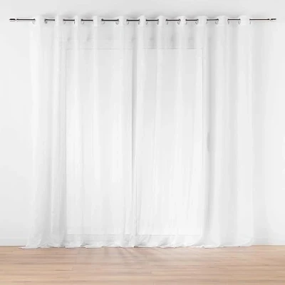 Afbeelding van douceur d&#039;intérieur, Voile met ringen, grote lengte (400 x 240 cm), wit zandkleurig