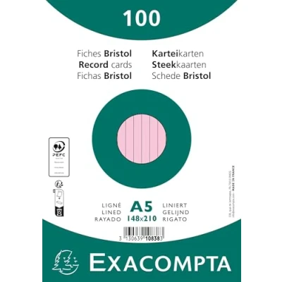Afbeelding van Exacompta 10838SE 10x 100 F. Bristol A5 ro