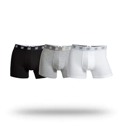Afbeelding van CR7 Cristiano Ronaldo Basic boxershorts voor heren, set van 3, wit/grijs/zwart, maat S (CR7 JBS 8100 49 633 S)