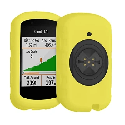 Afbeelding van kwmobile hoes geschikt voor Garmin Edge 530 Siliconen beschermhoes fietsnavigatie geel