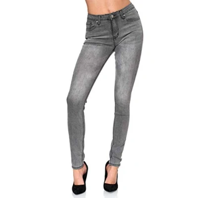 Afbeelding van Elara Chunkyrayan Damesbroek Elastische Skinny Jeans, Sevilla grijs