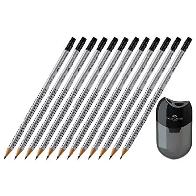 Afbeelding van Faber Castell GRIP 2001 HB potlood met gumpunt (12 potloden + Vinyl gum)