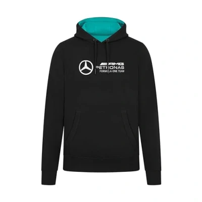 Afbeelding van Mercedes AMG Petronas Hoodie voor heren F1 met groot 3D logo van het team, zwart.