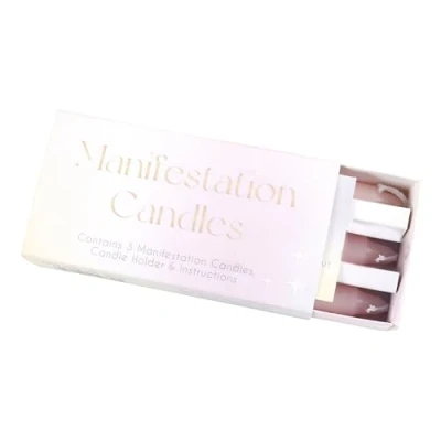 Afbeelding van Manifestatie magische kaarsen, roze, voor positieve energie en intensiteitsinstelling, 3 stuks