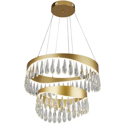 Afbeelding van Searchlight JEWEL 2 Hanglamp Kristal Goud Koelwit 53W Dimbaar