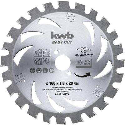 Afbeelding van kwb 586138 Hardmetaal cirkelzaagblad 184 x 20 1.4 mm Aantal tanden: 30 1 stuk(s)