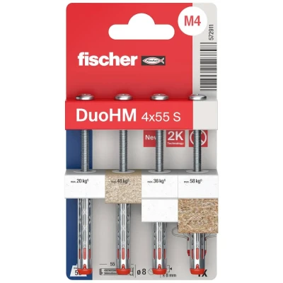 Afbeelding van Fischer DuoHM 4x55 S PH PZ Hollewandplug 55 mm 572911 4 stuk(s)