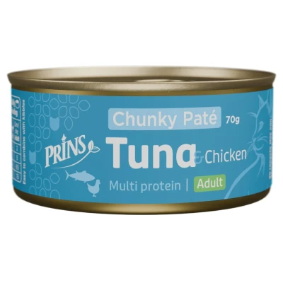 Afbeelding van Prins Chunky Paté Kattenvoer Tonijn Kip 70 g