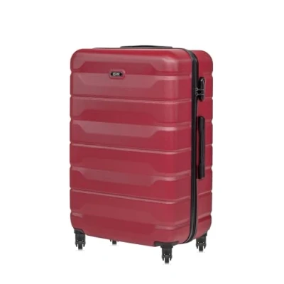 Afbeelding van OCHNIK Handbagage reiskoffer 72 x 47 29 cm, middelgroot, met 4 wielen, digitaal hangslot, duurzaam, ABS, Rood, Koffer harde schaal