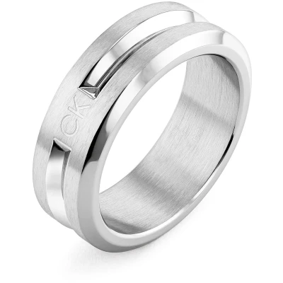 Afbeelding van Calvin Klein Brushed Polished Ring silvercoloured, Heren, Maat: 64, Silver coloured