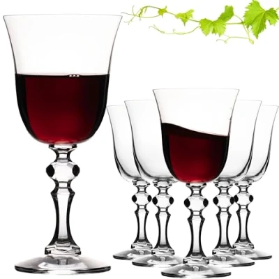 Afbeelding van Imperial Set van 6 elegante rode wijnglazen, 220 ml, serie &quot;Vintage&quot;, kristalglas, vaatwasmachinebestendig