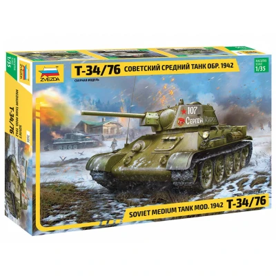 Afbeelding van 1:35 Zvezda 3686 Soviet Medium Tank T 34/76 mod. 1942 Plastic Modelbouwpakket