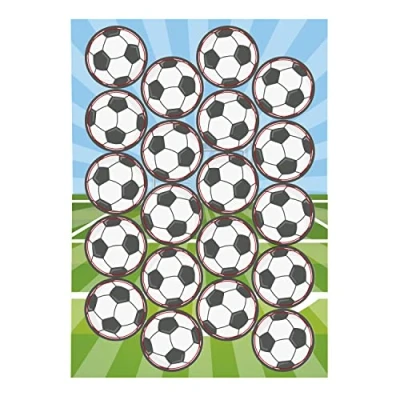 Afbeelding van Dekora Eetbare azyme decoratie voor verjaardagstaart kinderen met silhouet harde schijf mini voetbal, 3,4 cm
