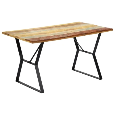 Afbeelding van Eettafel 140x80x76 cm massief gerecycled hout