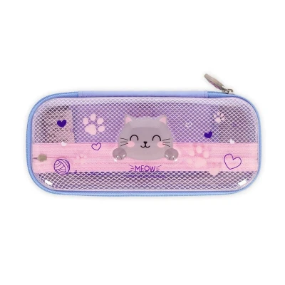 Afbeelding van Legami Kitty Wonderwow etui, 2 vakken en pennenhouder binnen, binnenvak met netstof, ritssluiting, 23 x 11 5 cm