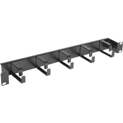 Afbeelding van Dexlan 48,30 cm (19&quot;) patchpaneel, 1U, RAL 9005 Zwart voor ordelijke kabelgeleiding, Accessoires serverkasten,