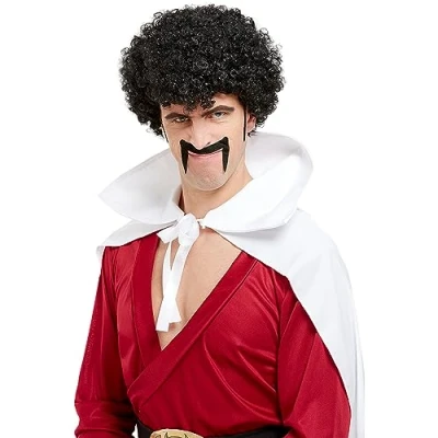 Afbeelding van FUNIDELIA Mr Satan pruik Dragon Ball voor mannen Zwart