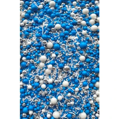 Image de SD Pearls Mélange de sucres et perles multicolores comestibles pour gâteaux, muffins cupcakes (mélange « Ultramarine », 100 g)