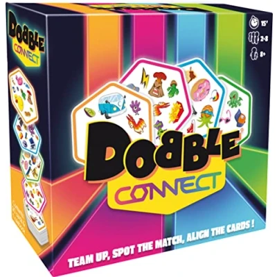 Afbeelding van Asmodee Dobble Connecter Snelle reactie kaartspel 8 jaar en ouder 2 spelers 20 minuten speeltijd Engelse versie