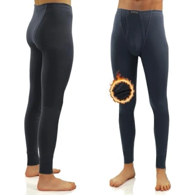 Afbeelding van Sesto Senso Lange thermische onderbroek voor heren, 100% katoen, warm, licht, functioneel ondergoed, basislaag, GRAPHITE