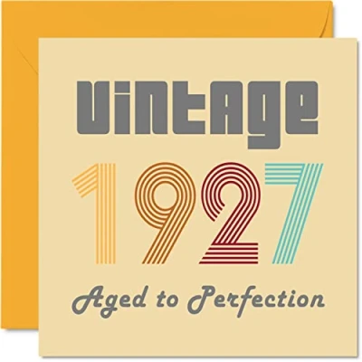 Afbeelding van 97 jaar verjaardagskaarten voor mannen en vrouwen Vintage 1927 Aged To Perfection Grappige verjaardagskaart hem haar, 145 mm x mm, opa,