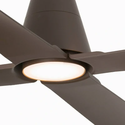Afbeelding van Plafondventilator Typhoon L LED lamp IP44 bruin