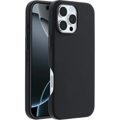 Image de OtterBox Symmetry Series Coque de protection pour téléphone portable compatibilité avec MagSafe cuir catus, polyuréthane noir cendré (noir) Apple iPhone 16 Pro Max