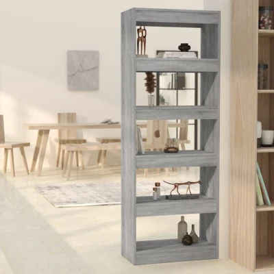 Afbeelding van Boekenkast/kamerscherm 60x30x166 cm spaanplaat grijs sonoma