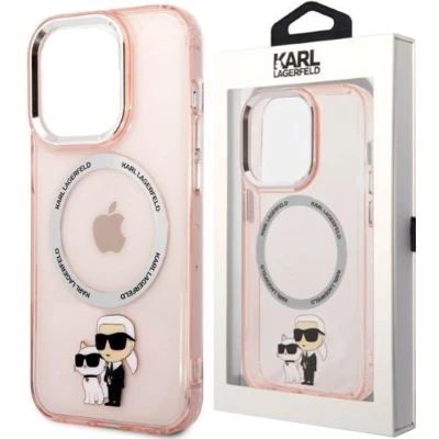 Afbeelding van Karl Lagerfeld KLHMP14MHNKCIP iPhone 14 Plus 6.7 hardcase roze/roze Iconisch Karl&amp;Choupette Magsafe