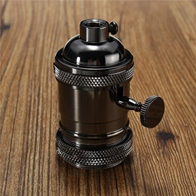 Afbeelding van MASUNN E26/E27 Retro Vintage Edison Industriële Lamp Socket met Schakelaar Zwart