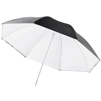 Afbeelding van Walimex Pro 2in1 Reflexschirm weiß 17654 Flitsparaplu (Ø) 84 cm 1 stuk(s)