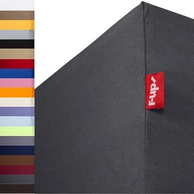 Afbeelding van r up hoeslaken voor bedden 90 x 200 of 100 cm tot 35 hoogte, vele kleuren, 100% katoen, 130 g/m², Öko Tex gecertificeerd, eenvoudige installatie, wit,