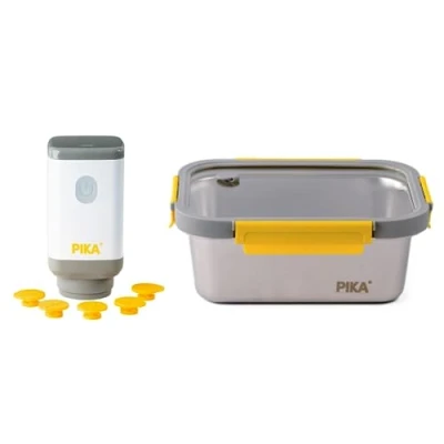 Afbeelding van PIKA Elektrische vacuümpomp + voedselbox van roestvrij staal 1200 ml 5 ventielen voor voedseldozen vacuümmachine levensmiddelen