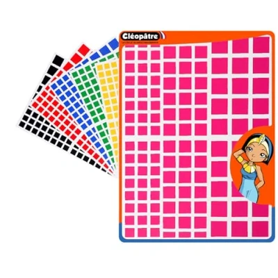 Afbeelding van CLEOPATRE Zelfklevende stickers, vierkant, 8 kleuren, 24 vellen (2304 stickers)