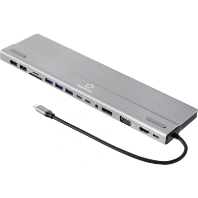 Afbeelding van Renkforce RF DKS 902 Laptopdockingstation Geschikt voor merk: Universeel Geïntegreerde kaartlezer, USB C Power Delivery