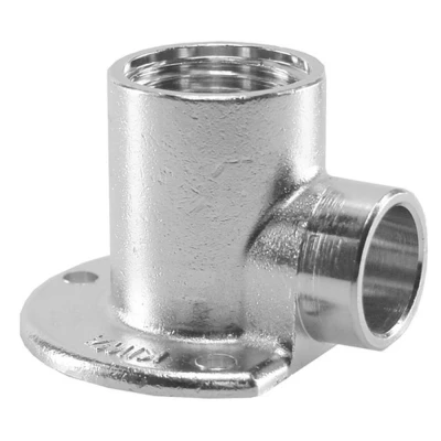 Afbeelding van Riko Messing soldeer muurplaat laag 1/2&quot;x15 nikkel