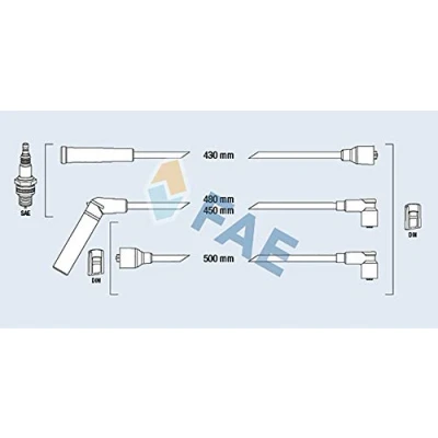 Afbeelding van FAE 83561 Bougiekabelset CHEVROLET: Matiz, DAEWOO: Tico Hatchback